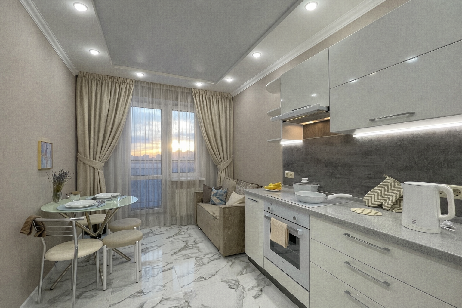 1-к. квартира, 50 м², 3 кровати